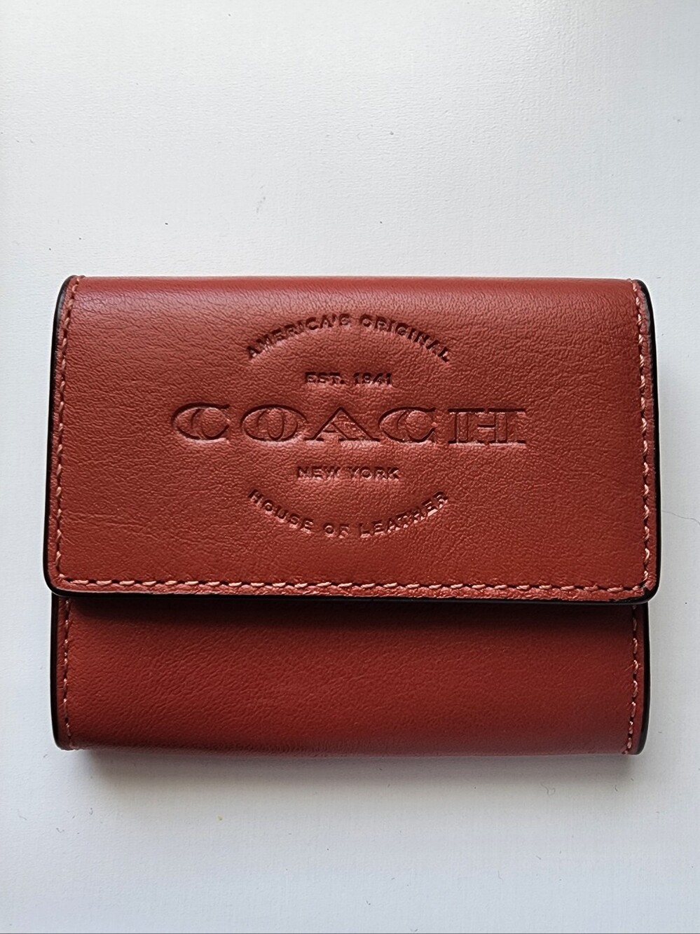 Coach Card Holder in Saddle Brown Leather